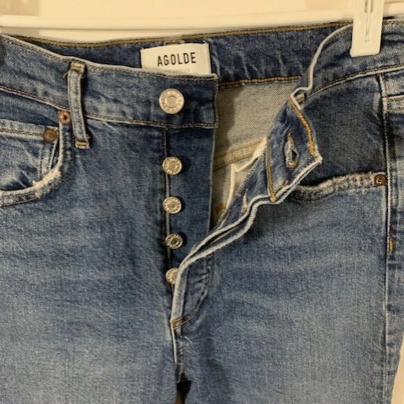 AGOLDE WOMENS STRAIGHT BUTTON ZIP  SZ (24) - Picture 4 of 7